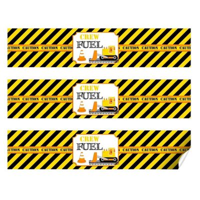 AmandaCreation Construction Site Water Bottle Wrappers 20pcs. Image 1