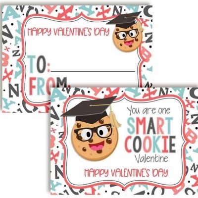 AmandaCreation Cookie Classroom Valentine Cards 30pc. Image 1