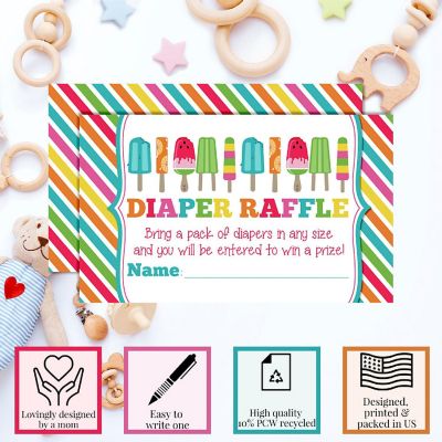AmandaCreation Cool Popsicle Diaper Raffle Tickets 20pc. Image 2
