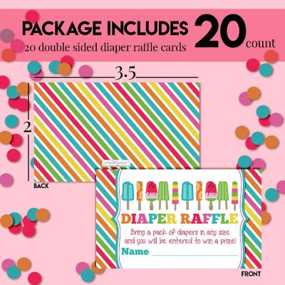 AmandaCreation Cool Popsicle Diaper Raffle Tickets 20pc. Image 3