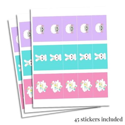 AmandaCreation Cute Bunny Easter Mini Candybar Wrappers 45pc. Image 1