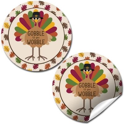 AmandaCreation Cute Gobble Til You Wobble Envelope Seals 40pc. Image 1