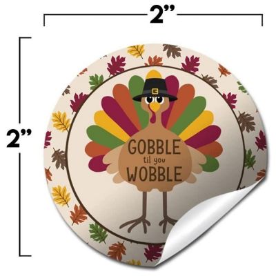 AmandaCreation Cute Gobble Til You Wobble Envelope Seals 40pc. Image 1