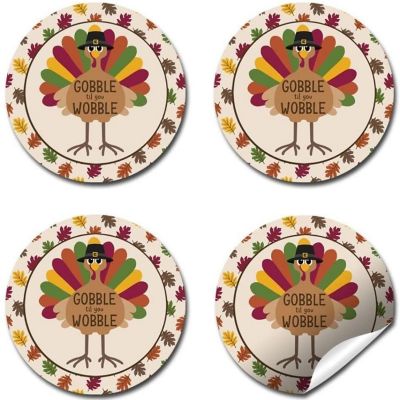 AmandaCreation Cute Gobble Til You Wobble Envelope Seals 40pc. Image 3