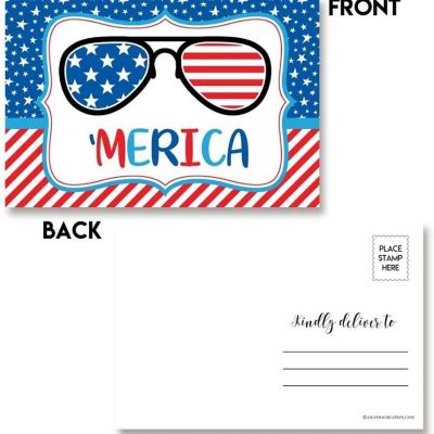 AmandaCreation Cute Patriotic Postcards 20pc. Image 2