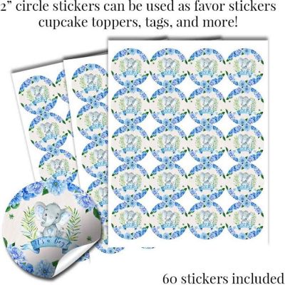 AmandaCreation Dahlia Elephant Blue Sticker Bundle 429pc. Image 2