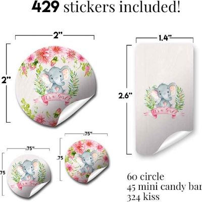 AmandaCreation Dahlia Elephant Pink Sticker Bundle 429pc. Image 1