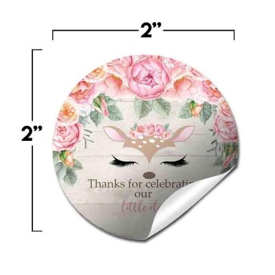 AmandaCreation Deer Watercolor Envelope Seals 40pc. Image 1