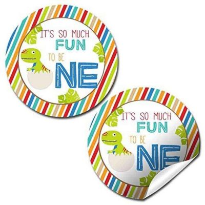 AmandaCreation Dinosaur 1st Birthday Envelope Seals 40pc. Image 1