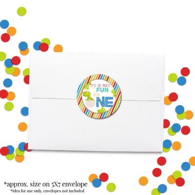 AmandaCreation Dinosaur 1st Birthday Envelope Seals 40pc. Image 1