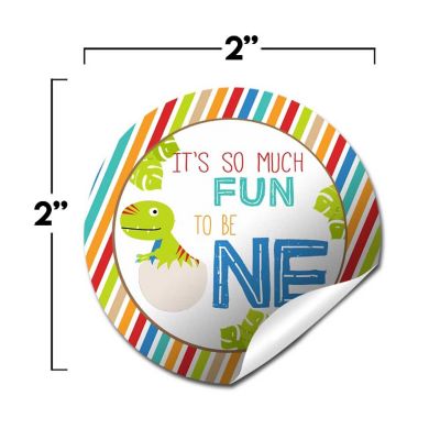 AmandaCreation Dinosaur 1st Birthday Envelope Seals 40pc. Image 2