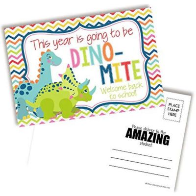 AmandaCreation Dinosaur Back To School Postcards 30pc. Image 1