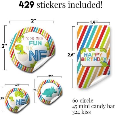 AmandaCreation Dinosaur First Birthday Sticker Bundle 429pc. Image 1