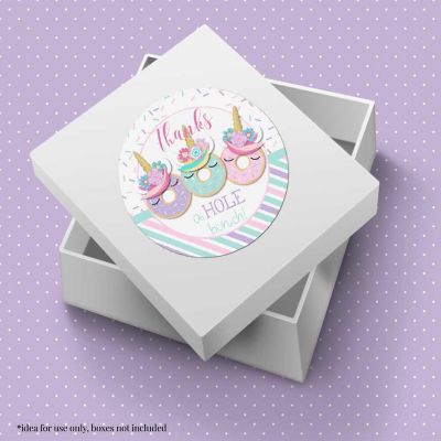AmandaCreation Donut Unicorn Envelope Seals 40pc. Image 1