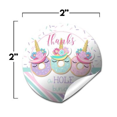 AmandaCreation Donut Unicorn Envelope Seals 40pc. Image 2