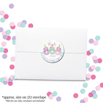 AmandaCreation Donut Unicorn Envelope Seals 40pc. Image 3