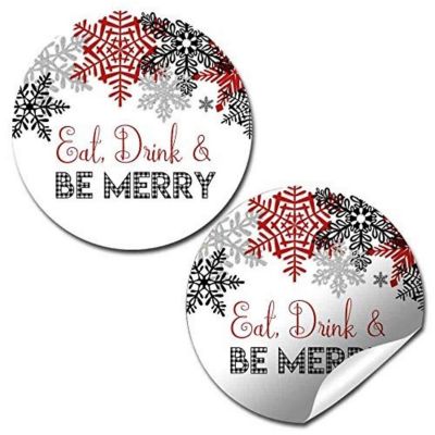 AmandaCreation Eat Drink and Be Merry Envelope Seals 40pc. Image 1