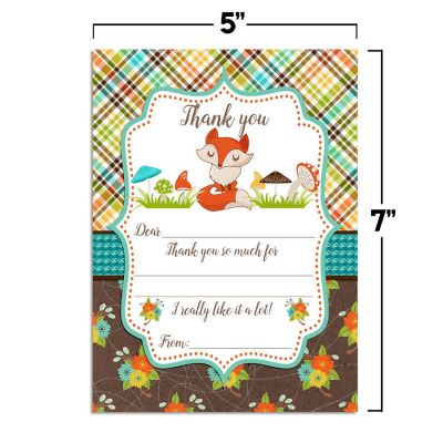 AmandaCreation Fall Fox Thank You Cards 20pc. Image 1
