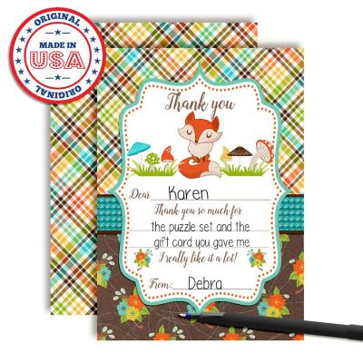 AmandaCreation Fall Fox Thank You Cards 20pc. Image 2
