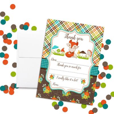 AmandaCreation Fall Fox Thank You Cards 20pc. Image 3
