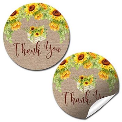 AmandaCreation Fall Sunflower Envelope Seals 40pc. Image 1