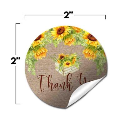 AmandaCreation Fall Sunflower Envelope Seals 40pc. Image 1