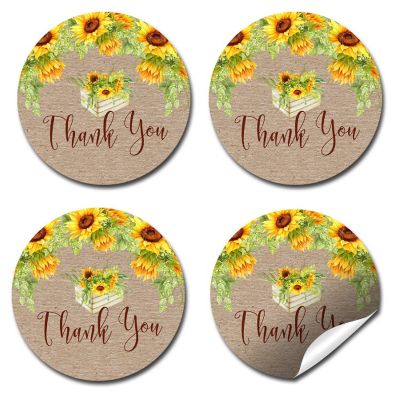 AmandaCreation Fall Sunflower Envelope Seals 40pc. Image 3