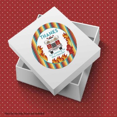 AmandaCreation Fire Truck Envelope Seals 40pc. Image 2