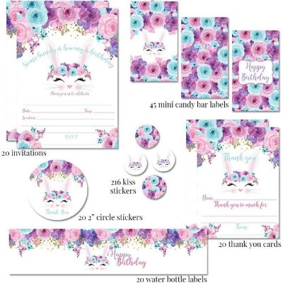 AmandaCreation Floral Bunny Party Bundle 381pc. Image 1