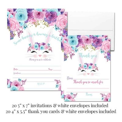 AmandaCreation Floral Bunny Party Bundle 381pc. Image 2