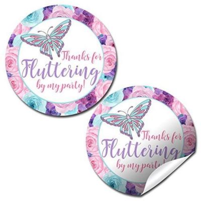 AmandaCreation Floral Butterfly Envelope Seals 40pc. Image 1