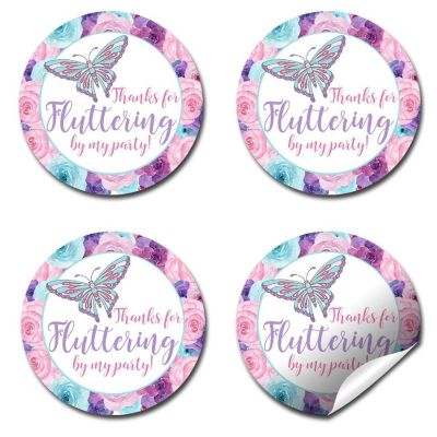 AmandaCreation Floral Butterfly Envelope Seals 40pc. Image 3
