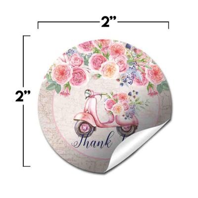 AmandaCreation Floral Moped Envelope Seals 40pc. Image 3