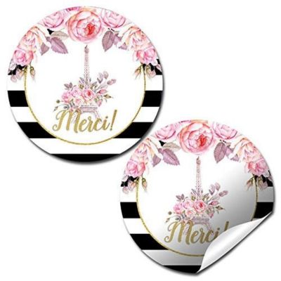 AmandaCreation Floral Paris Envelope Seals 40pc. Image 1