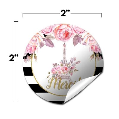 AmandaCreation Floral Paris Envelope Seals 40pc. Image 1