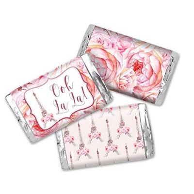 AmandaCreation Floral Paris Mini Candybar Wrappers 45pc. Image 1