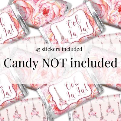 AmandaCreation Floral Paris Mini Candybar Wrappers 45pc. Image 1