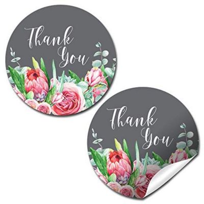 AmandaCreation Floral Pink Peonies Envelope Seals 40pc. Image 1