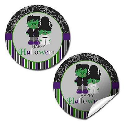 AmandaCreation Frankenstein and Bride Envelope Seals 40pc. Image 1