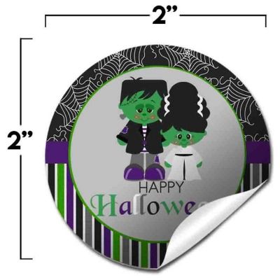 AmandaCreation Frankenstein and Bride Envelope Seals 40pc. Image 2
