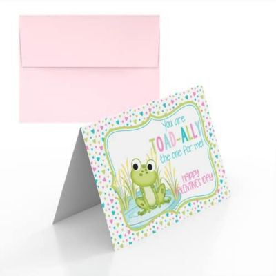 AmandaCreation Frog Valentine Greeting Card 2pc. Image 1