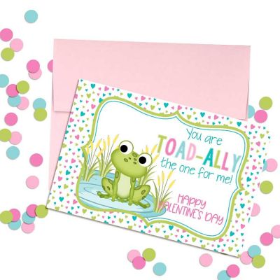AmandaCreation Frog Valentine Greeting Card 2pc. Image 1