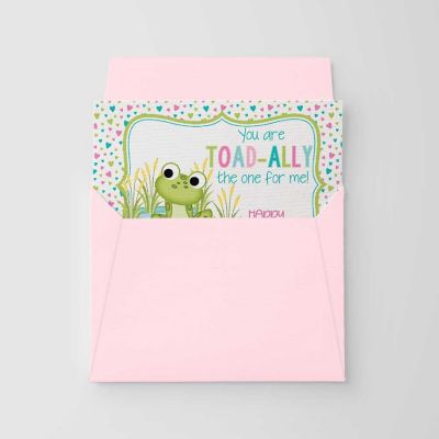 AmandaCreation Frog Valentine Greeting Card 2pc. Image 2