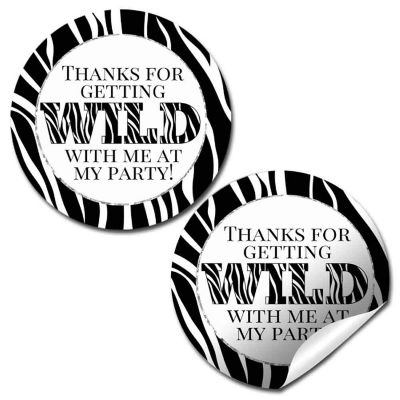 AmandaCreation Get Wild Zebra Print Envelope Seals 40pc. Image 1