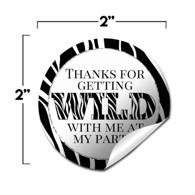 AmandaCreation Get Wild Zebra Print Envelope Seals 40pc. Image 1