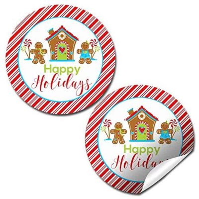 AmandaCreation Gingerbread House Envelope Seals 40pc. Image 1