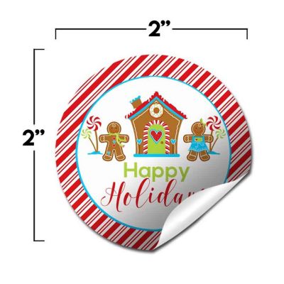 AmandaCreation Gingerbread House Envelope Seals 40pc. Image 1