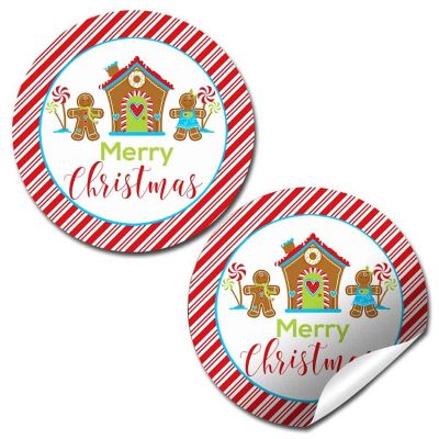 AmandaCreation Gingerbread House Envelope Seals 40pc. Image 1
