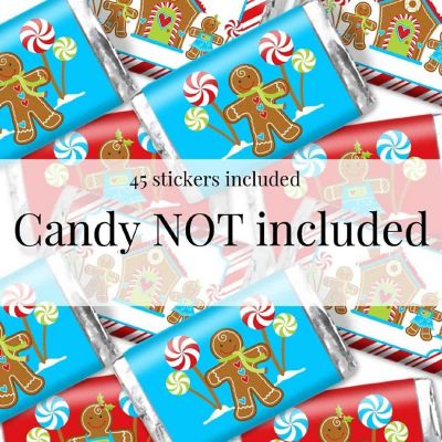 AmandaCreation Gingerbread House Mini Candybar Wrappers 45pc. Image 1
