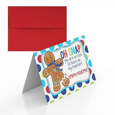 AmandaCreation Gingerbread Teacher Appreciation Greeting Card 2pc. Image 1